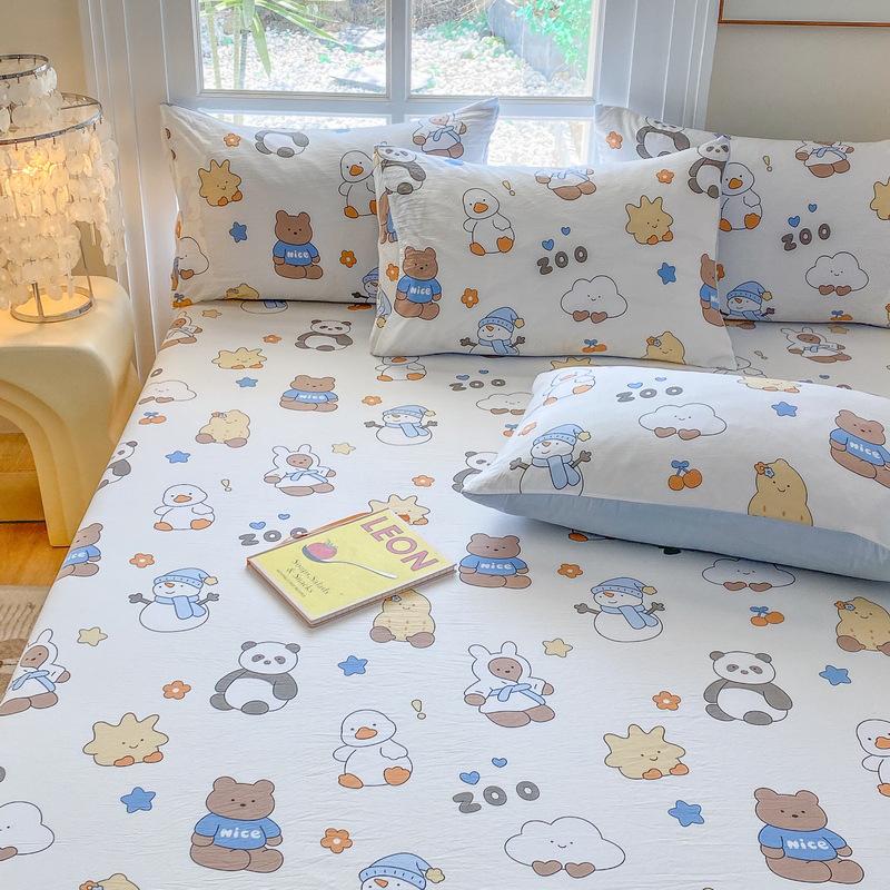 2026 Cartoon Fitted Bed Sheet - Four Seasons, Non-slip Dormitory Mattress Cover