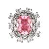 Jewelry Luxury Color Treasure Inlaid Paraiba Green Pink Zircon Ring Women'S Jewelry