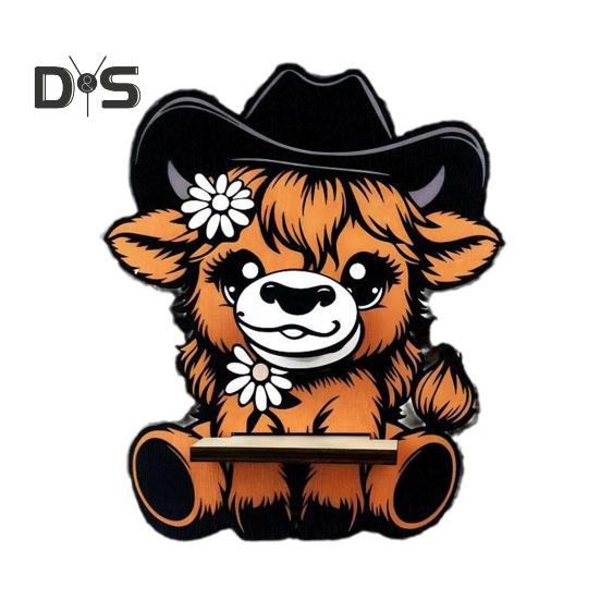 

Подставка для очков в виде коровы Хайленд, деревянная оправа для очков, стойка для очков с изображением животных из мультфильмов, подставка для солнцезащитных очков для спальни, кабинета, офиса Women