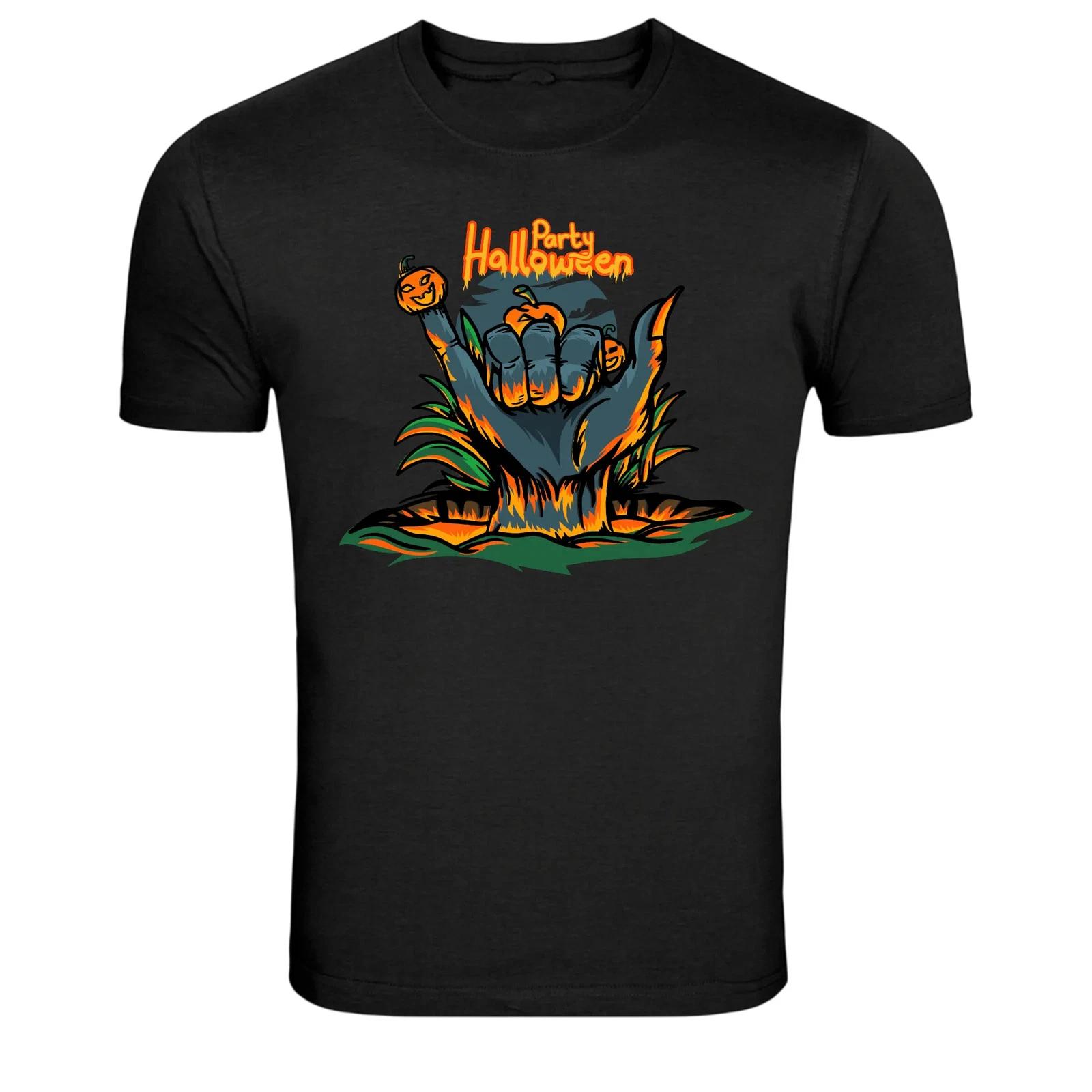 Halloween Party Zombie Hand Pumpkin Horror T-Shirt S