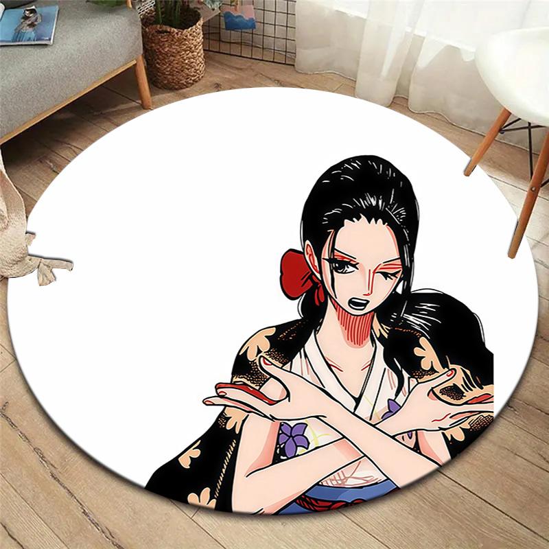 One Piece Boa Hancock Round Area Rug Carpet Rug For Living Room Bedroom Sofa Playroom Decor Nonslip Floor Mat