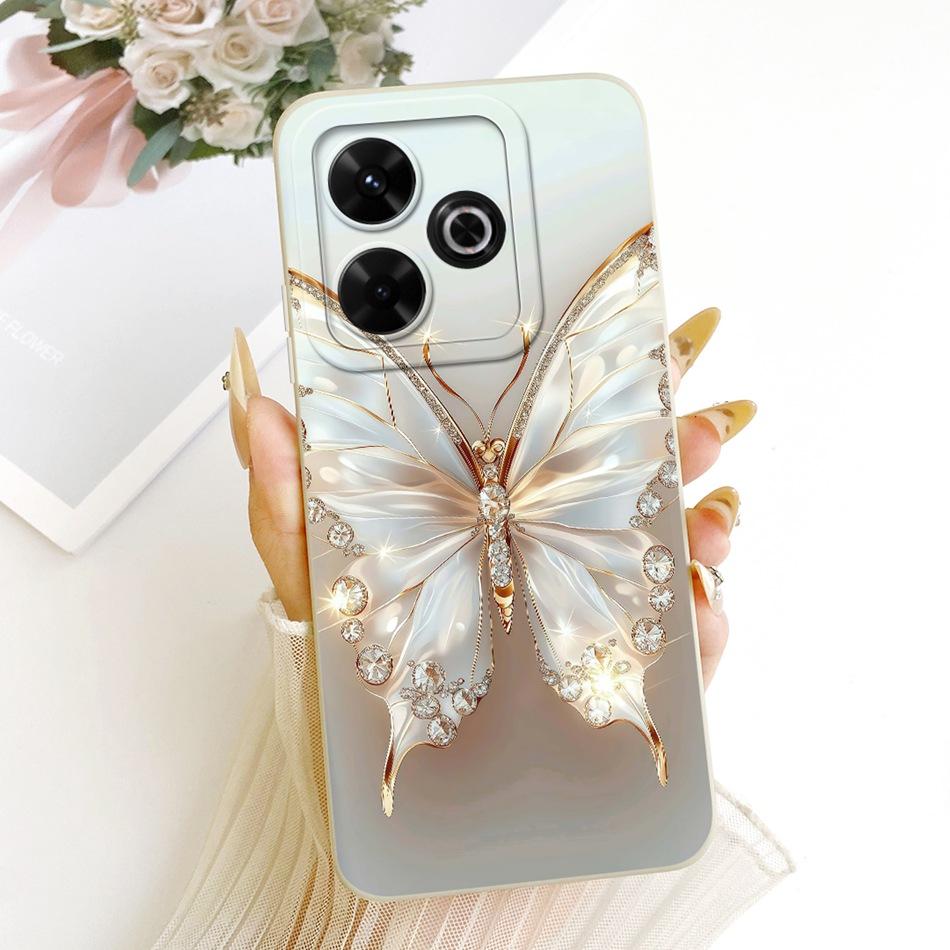 For Xiaomi Redmi 13X Cute Cat Flower Cartoon Phone Case For Redmi 13X Shockproof Soft Silicone Covers Bumpers