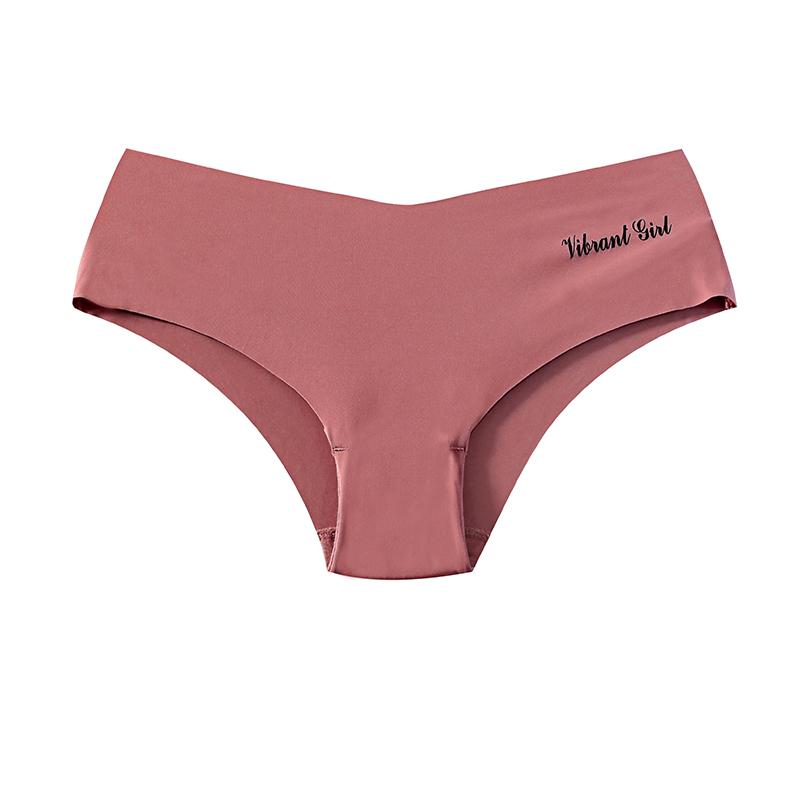 TERMEZY Women's Sexy Seamless Briefs One-Piece Solid Color Thin Underwear & Ice Silk Letter Printed Briefs