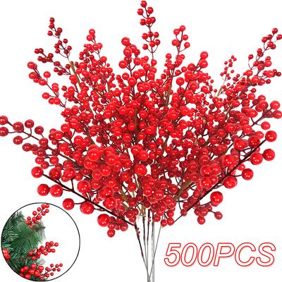 500PC yapay simülasyon kırmızı dut Noel Arifesi dekorasyon DIY aile Noel partisi dekorasyon oturma odası sehpa masa üstü küçük süsler