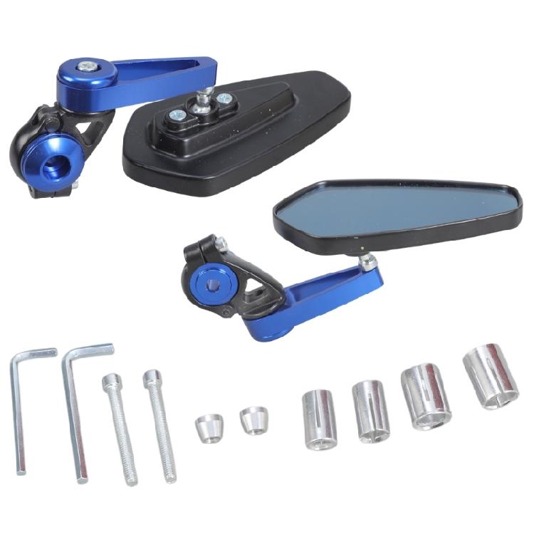1 пара зеркал-отражателей для мотоцикла, регулируемых на руль, боковых зеркал заднего вида синий
