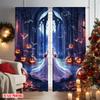 2pcs 2D Flat Printing Merry Christmas Popular Curtain Pumpkin Arch Bat Polyester Without Electricity Birthday Party Use for