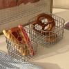 Metal Desktop Storage Basket Box Iron Art Storage Basket Coffee Miscellaneous Items Kitchen Desktop Organizer Makeup Storage Box
