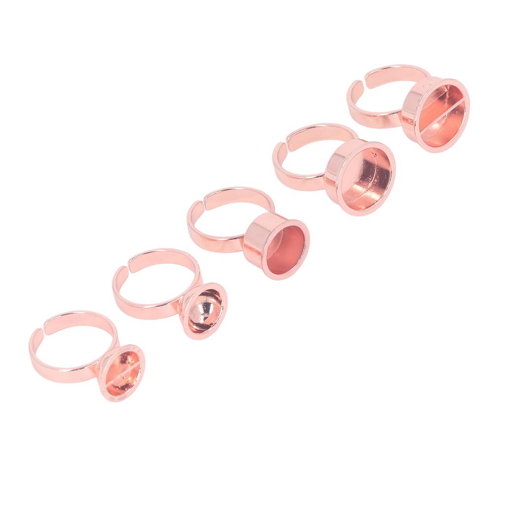 5pcs Microblading Tattoo Rings Cups Stainless Steel Rose Golden Tattoo Ink Rings Cups