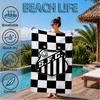 Fc Crest Design Printed Microfiber Beach Towel, Soft And Absorbent, Quick-Dry, Ideal for Summer Travel, Beach Essential, Swimming Pool