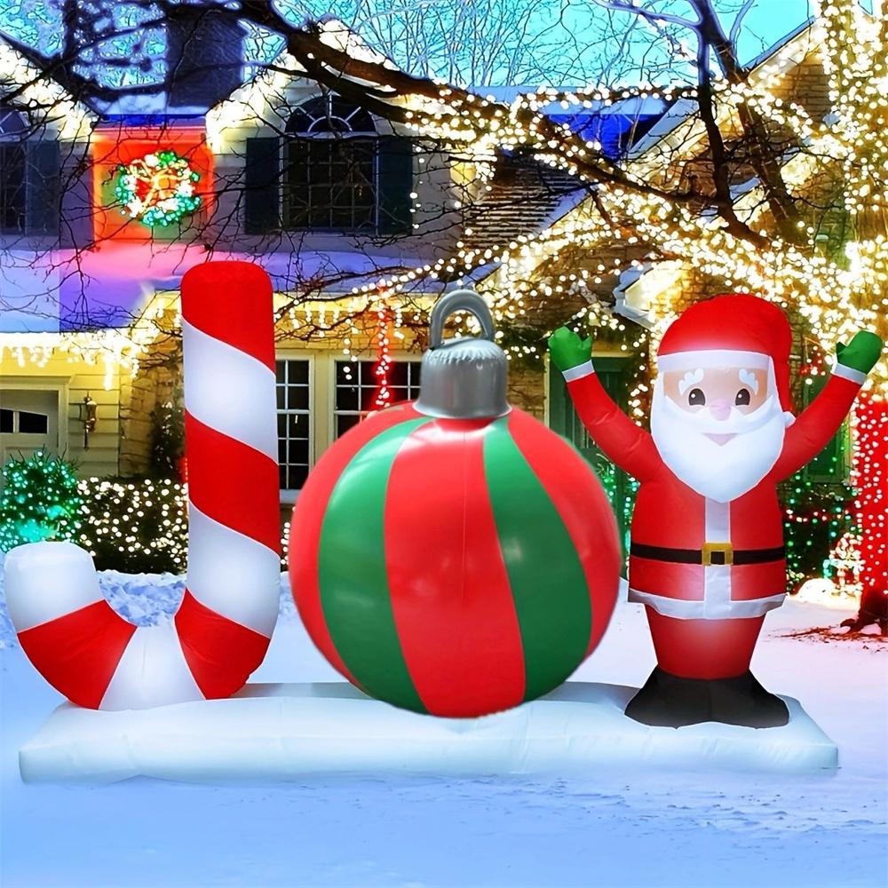 55CM Christmas Inflatable Ball PVC Giant Xmas Ball Christmas Tree Decorations Large Balls Toy New Year Party Courtyard Ornaments
