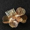 Korean New Style Bridal Hair Comb, Super Elegant Gold Flower Hair Accessory, Handmade Retro Baroque Hair Ornament For Wedding