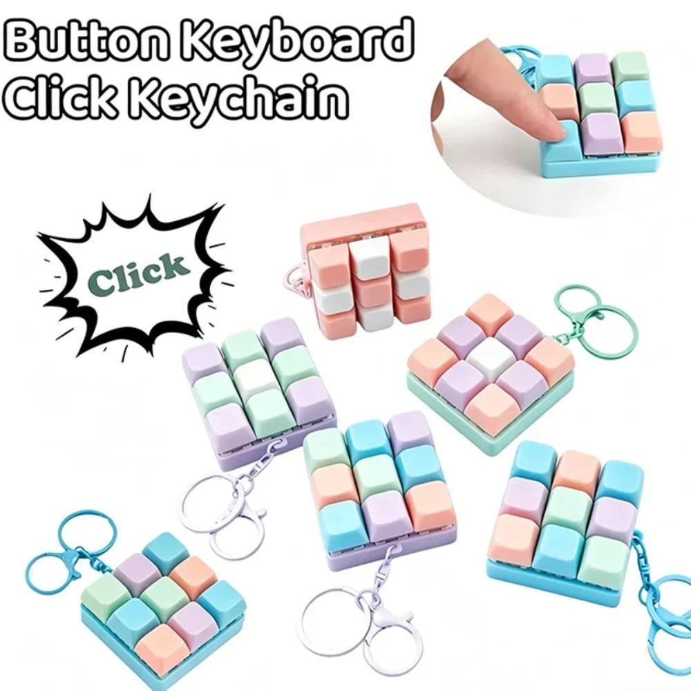 New Keyboard Fidget Toy Keychain Button Fidget Gifts for Adults To Relieve Stress Nine-key Can Be Assembled Freely@