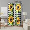 Set Of 2 Elegant Curtain Plaid Sunflower Print Window Charming European Style Design Vintage Decoration Kitchen Polyester Perfect For Cooking Area