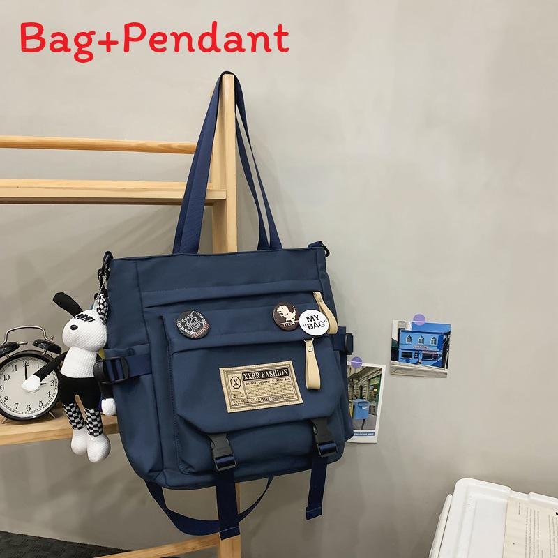 Modern Vintage Oxford Canvas Shoulder Bag With Material For College Students