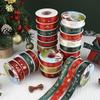 25 Yards/Lot Printed 10/25mm Christmas Ribbon DIY Gift Packing