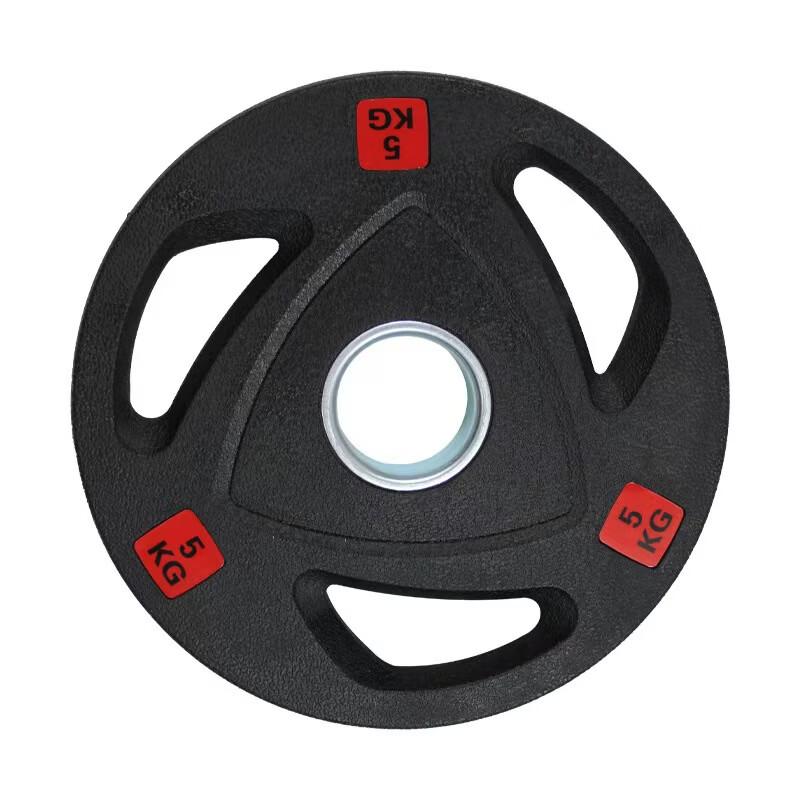 WK Three-Hole Rubber Coated Barbell Plates