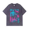 275 GSM Washed T-shirts 100% Cotton Chainsaw Man V9 Denji Print Unisex Heavy Cotton T Shirt