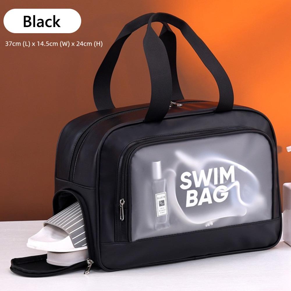 Practical Multi-pocket Beach Swimming Bag Large Capacity Dry Wet Separation Sports Fitness Bag Travel Handbag Sports Fitness чёрный