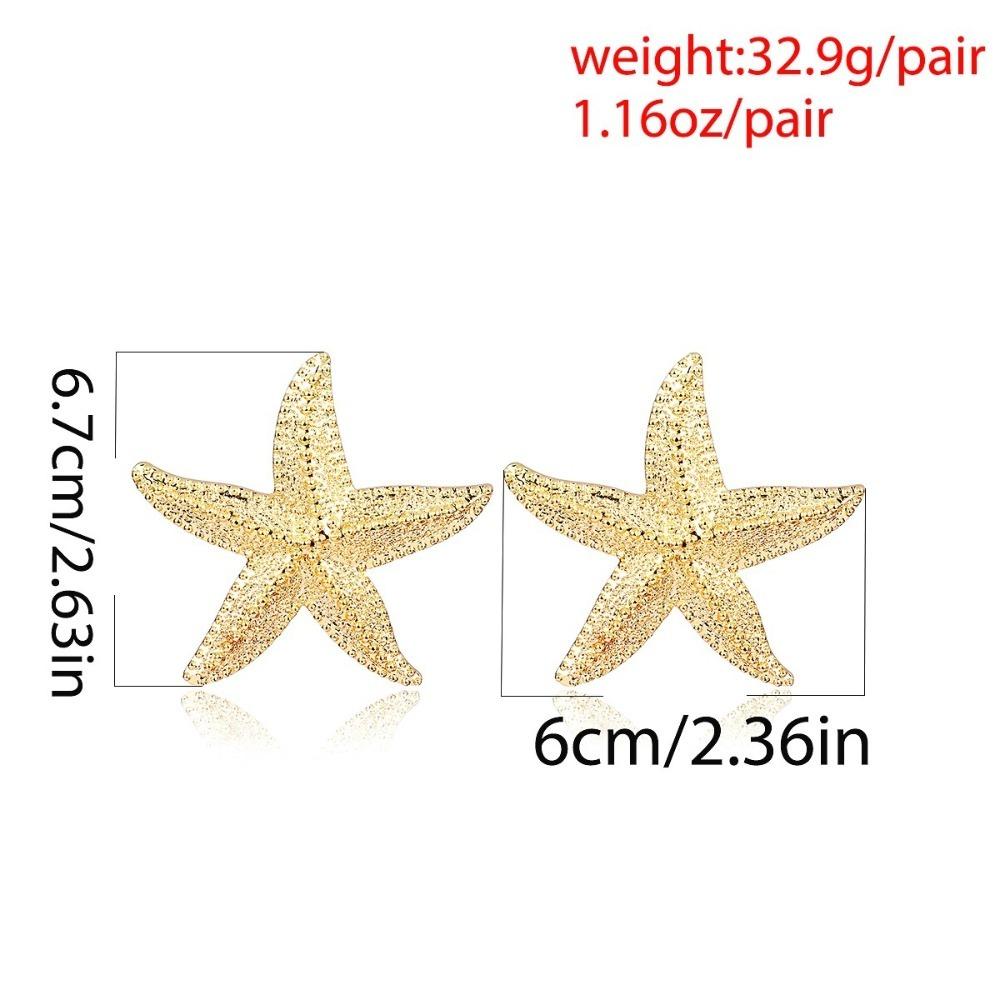 Orecchini a Bottone Trendy Esagerati a Forma di Conchiglia Stella Marina Conchiglia Perla per Donna Fascino Retro Accessorio Gioiello per Vacanza Estiva al Mare Regalo