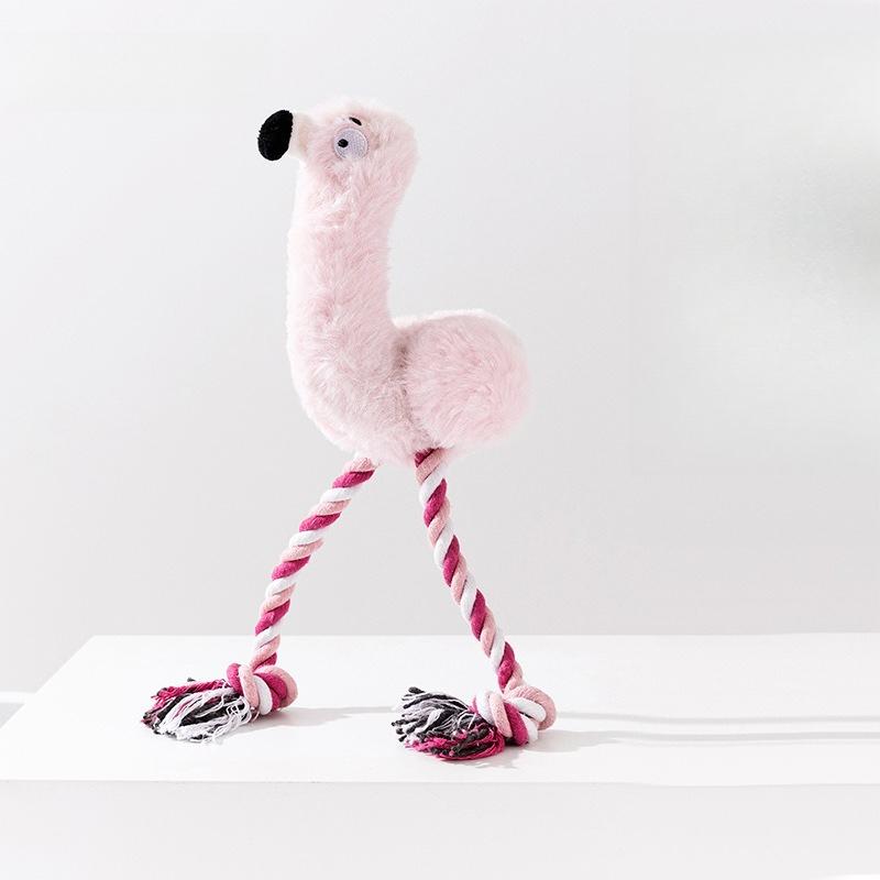 Durable Indestructible Rope Knot Dog Chew Toy Squeaky Plush Pet Toy Interactive Tug of War Training Toys for Small Medium Dogs