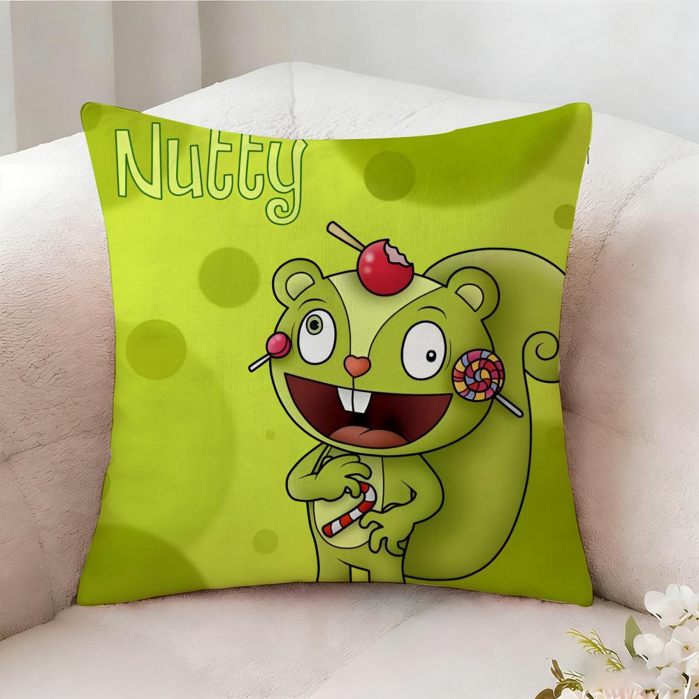 Happy Tree F-Friends N-Nutty Pillow Case Pillowcase, Double-Sided Printed, Sofa Cushion, Bedroom Headboard Pillow