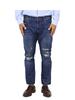 POLO RALPH LAUREN Men's Slim Distressed Repaired Jeans with Brown Patches and Zip Fly, "THE SULLIVAN SLIM" (0106577-3030-BLUE) [Parallel Import]