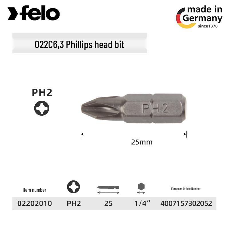 

FELO Torx Flat High-Hardness 6mm Electric Screwdriver Bit - German Imported