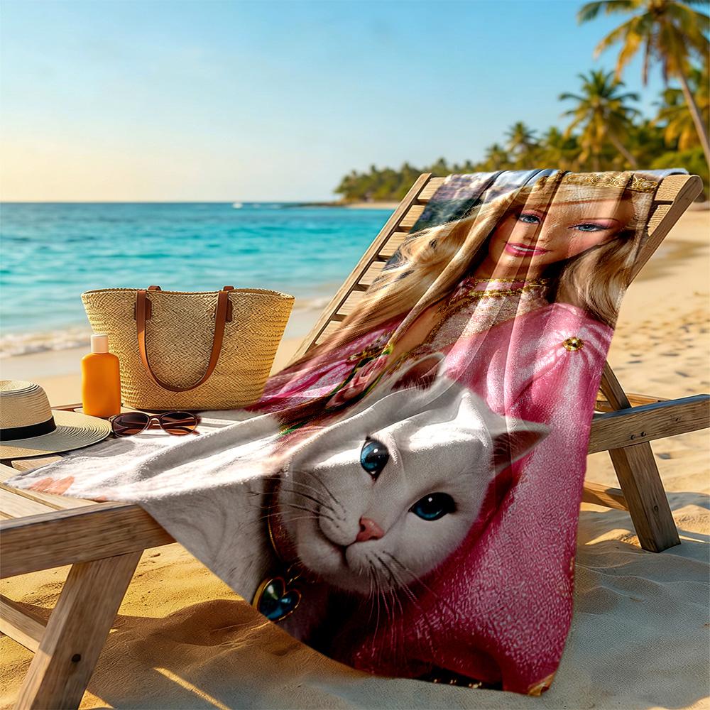 Barbie3 Beach Towel Super Soft Microfiber Quickdry Fabric Comfortable Lightweight