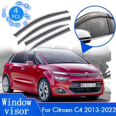 Für Citroen C4 B7 MK2 2013 ~ 2022 7 Sitz Auto Seite Sonne Regen Fenster Visier Deflektoren Windschutzscheibe Markise Wachen trim Abdeckung