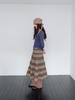 Mueum Two-Way Button Shirring Elastic Long Skirt (Brown)