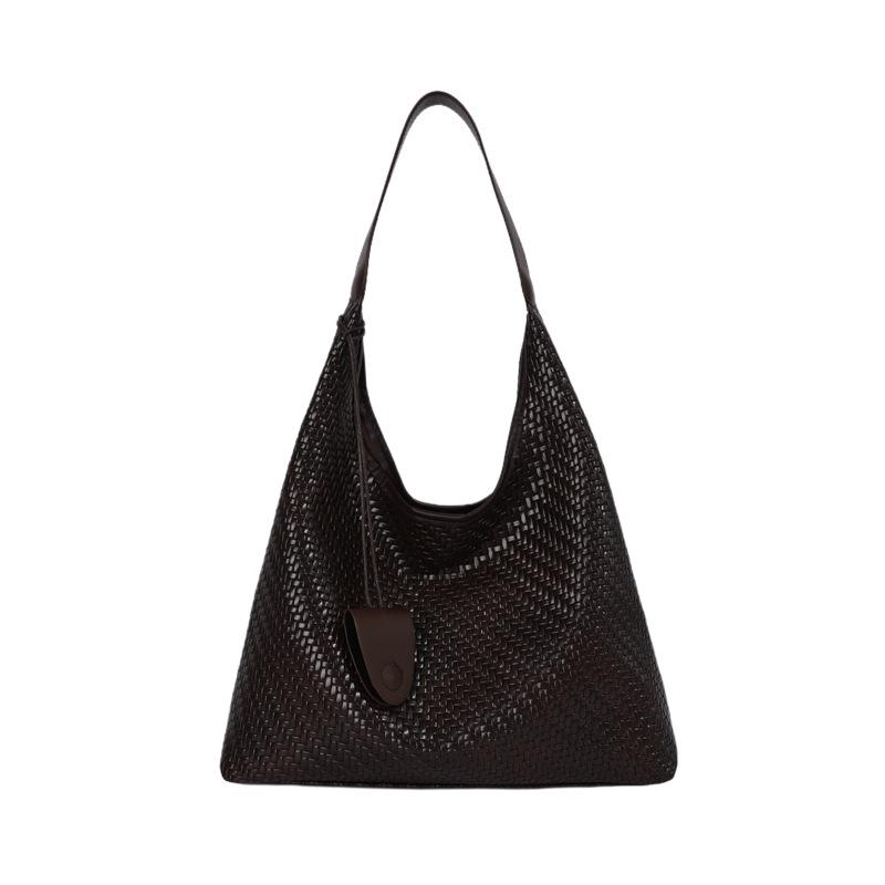 High-End Simple Retro Woven One-Shoulder Tote Bag - Stylish and Trendy Mother-Child Design