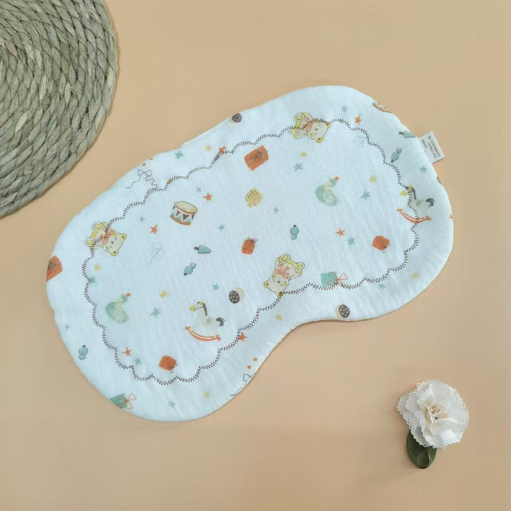 Oreiller pour bébé double face en forme de nuage, pour nouveau-né 0-6 mois, avec housse supplémentaire en coton et gaze.