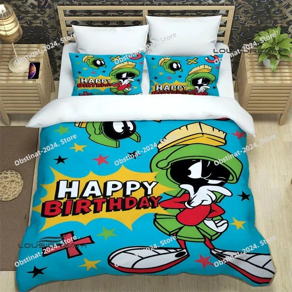 3D Marvin The Martian Cartoon Bedding Set Print With Pillowcase Bed Duvet Cover Single Double Queen Super King Size Luxury Gift