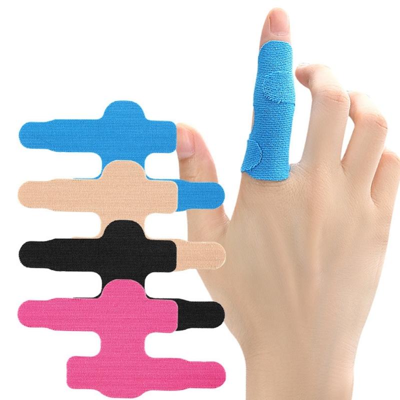 10Pieces Precuts Finger Support Bandages with Double Straps and Breathable Materials Spandex for Joint Protections