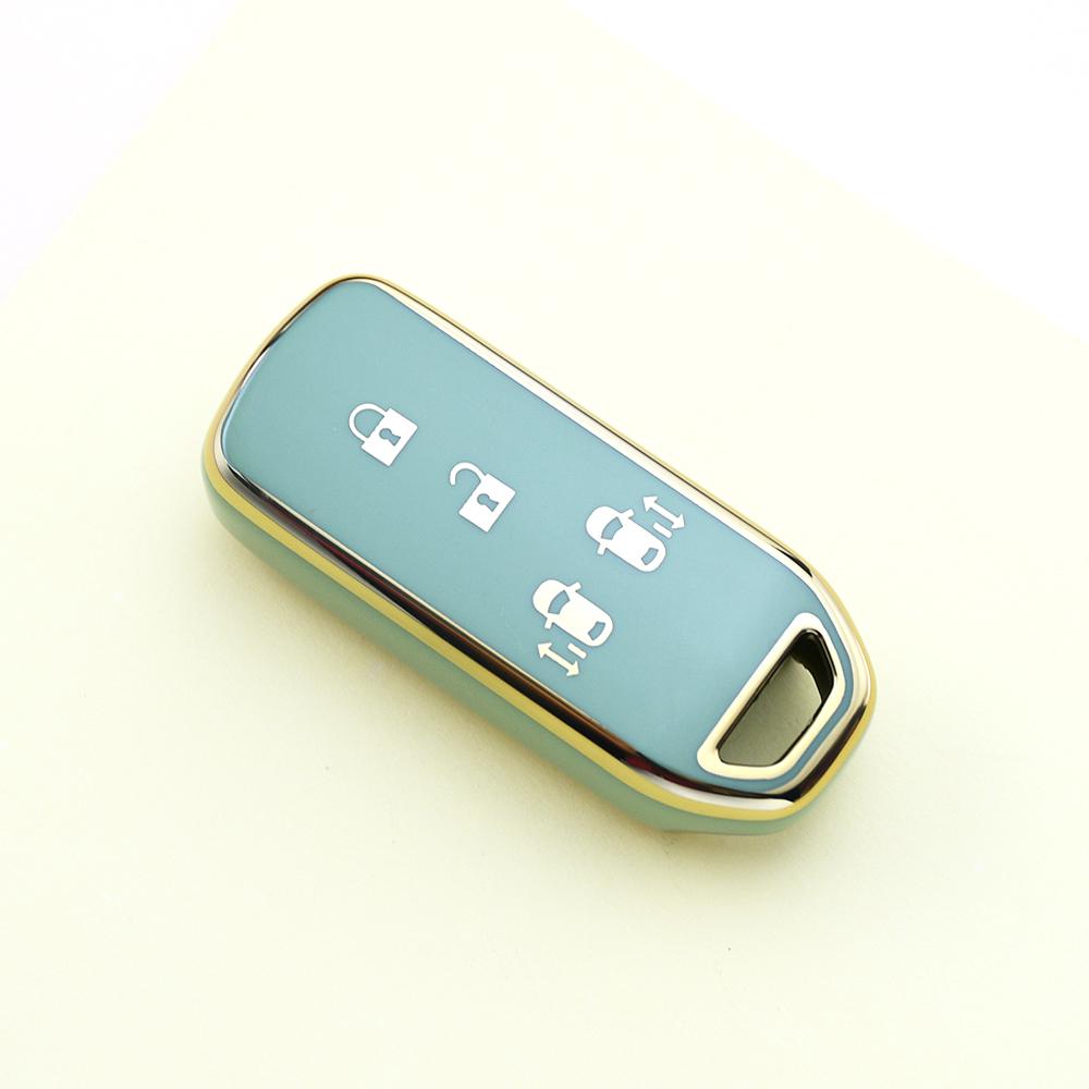 Gold Edge TPU Shell Fob Car 2/4 Buttons Remote Key Case Cover For Honda N-WGN N-VAN Custom Wgn N-BOX N-ONE Holder Accessories