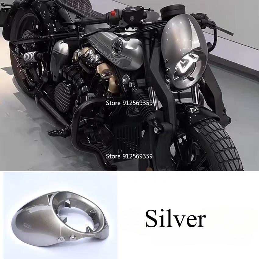 FOR Benda Napoleon Bob 250 Motorcycle Modification Headlight fairing Wind deflector Headlight cover Retro Classic Accessories серебряный