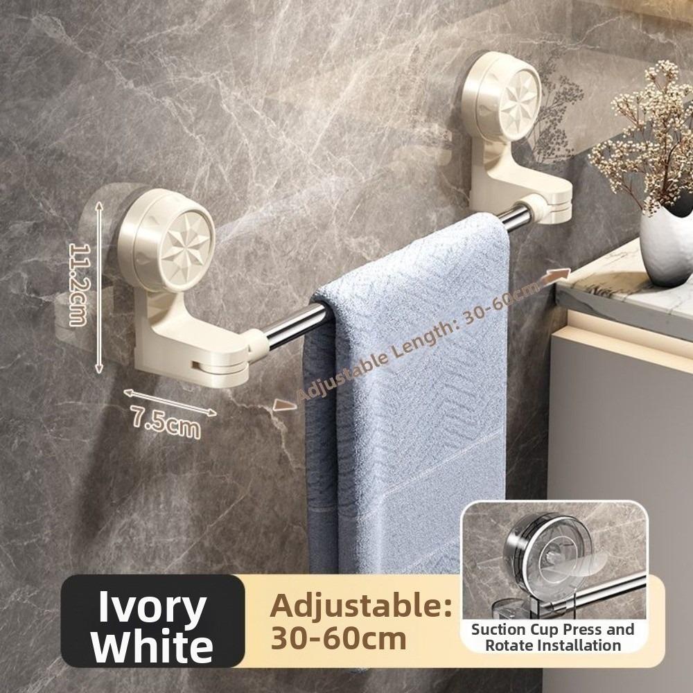 Stainless Steel Kitchen Bathroom Towel Rod Suction Cup Wall Mounted Storage She New Bath Holder