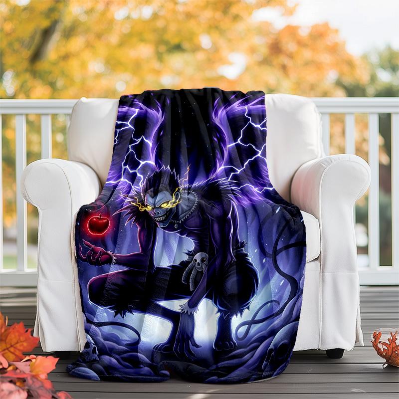 1pc D-Death Note2 Theme Blanket - Digital Print, Polyester, Cozy for All Seasons, Perfect for Outdoor, and Travel