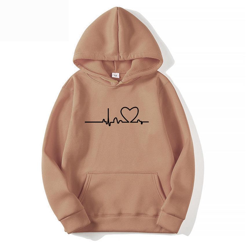 Trendy Cross-Border Couple Hoodies: Autumn/Winter Velvet Print with Kangaroo Pocket