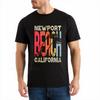 Black Summer For Men T Shirt Newport Beach California Vintage Design Short Sleeve Solid Color Crew Neck Top Tees