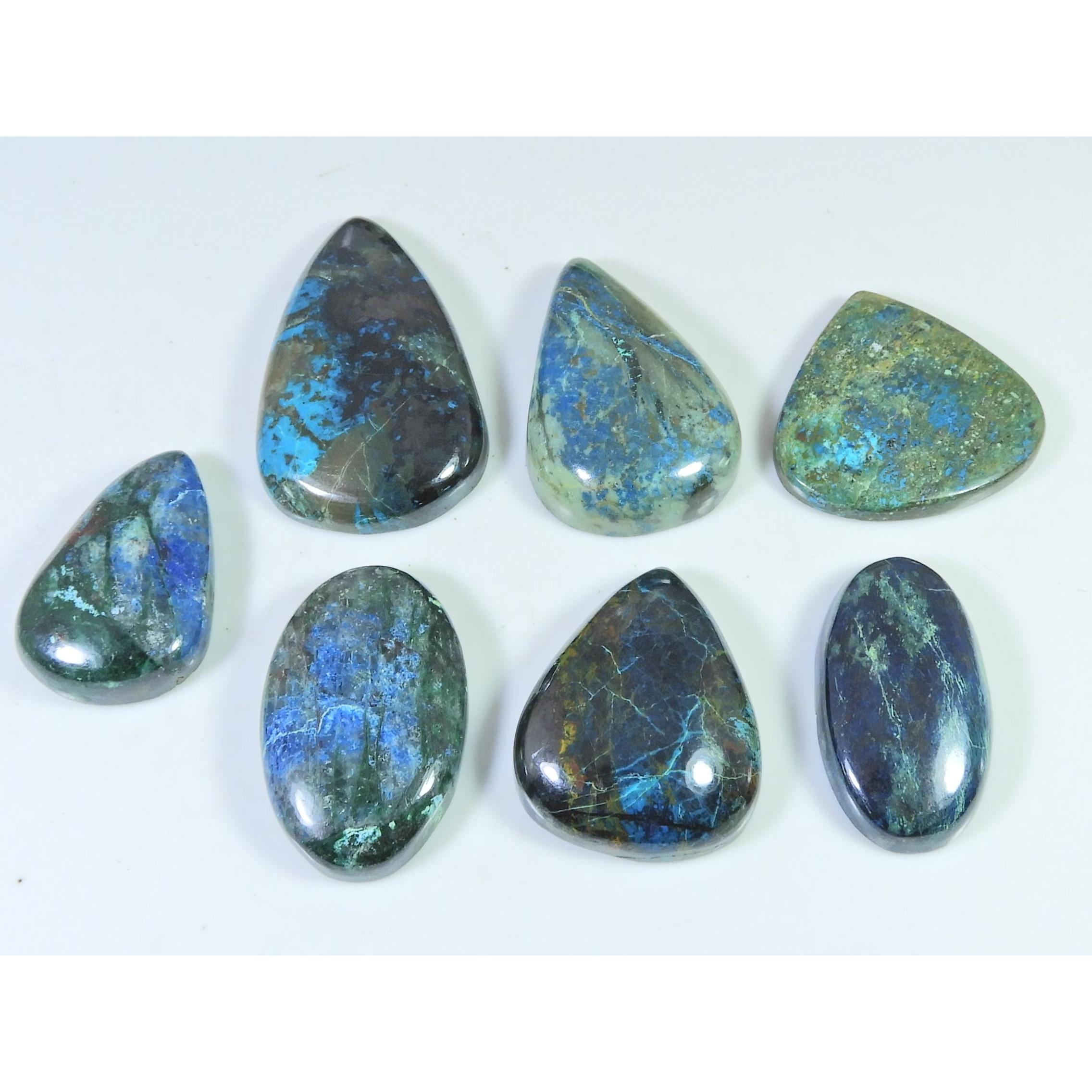 276Cts. Natural Shattuckite Mix Cabochon Loose Designer Gemstone 07 Pcs Lot C-1532
