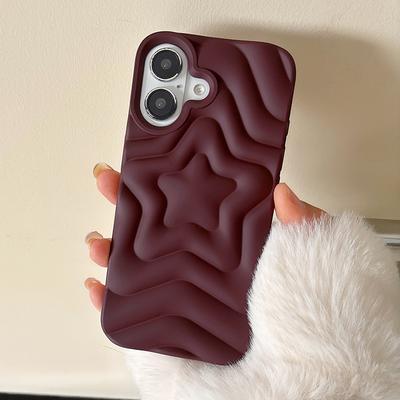 Stylish Star Ripple Matte Silicone Case For iPhone 13 14 15 16 17 Pro Max Fashion Cool Shockproof Phone Cover Shell
