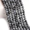 4/6/8/10 Mm Natural Snowflake Obsidian Loose Beads  Gemstone Smooth Round for Jewelry Making