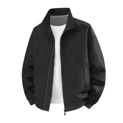 Men's Spring Autumn Vintage Jackets Stand Collar Loose Windproof Outerwear Coats Men Moto Biker Jacket