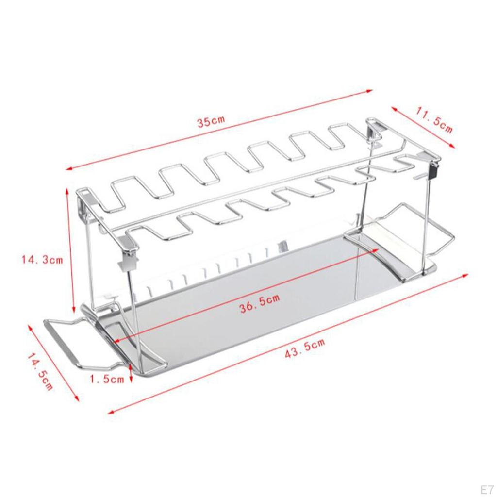 Grill Rack Drip Smoker Oven Roaster BBQ Accessory for Outdoor Backyard Camping Picnic Barbecue