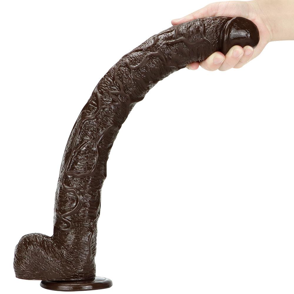 43cm  Large Black Penis  Adult Sex Toys Realistic Dick Fisting BDSM  Pegging Strapon PVC Anal Plug Slave Vibrator