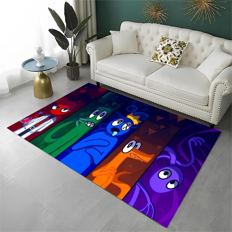 Game R-Rainbow Friends Cartoon Carpet Rug for Playroom Bedroom Living Room Sofa Home Decor,kid Area Rug Non-slip Floor Mat