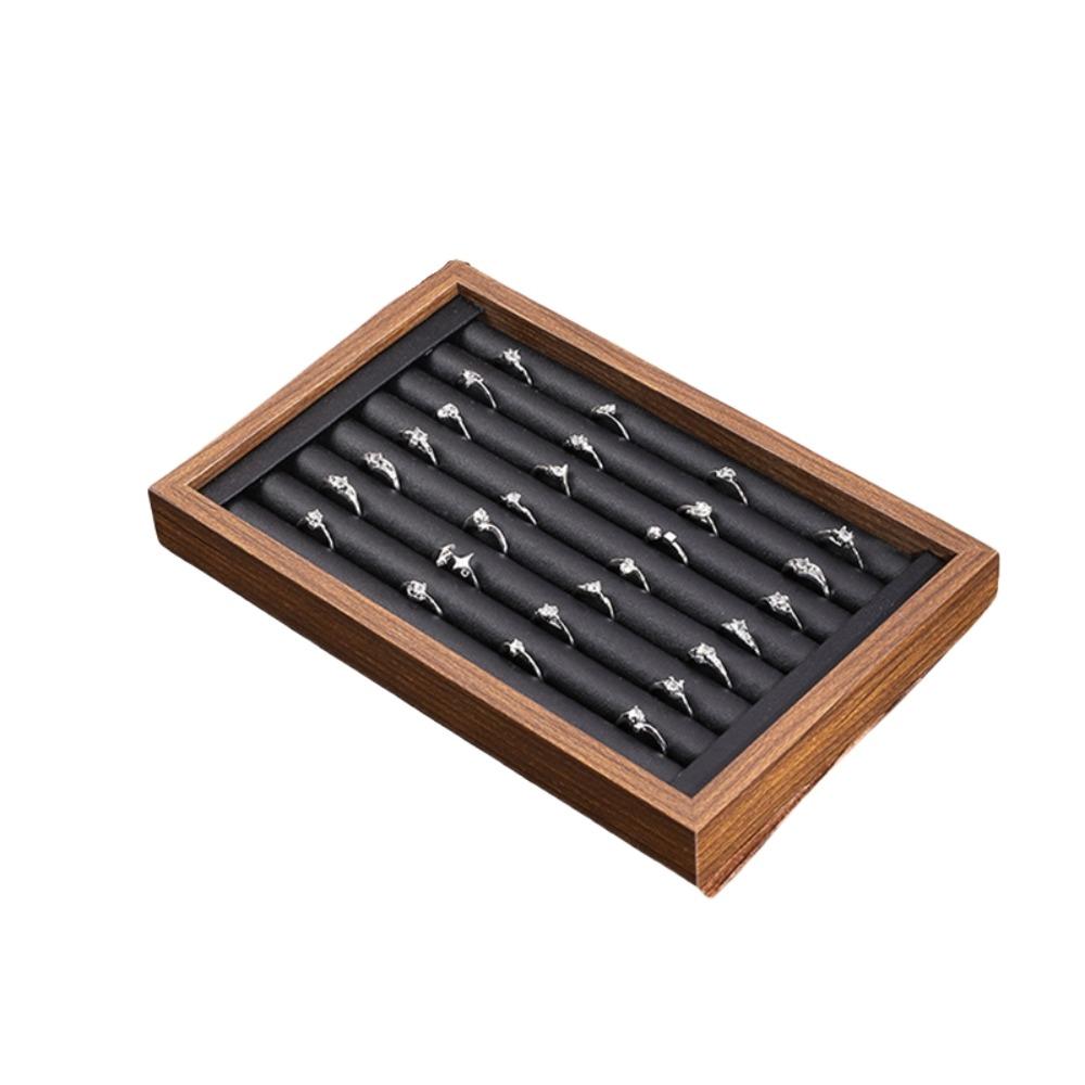 Simple Jewelry Organizer 12/24 Grids Jewelry Display Holder Wooden Jewelry Tray  Jewelry Seller