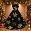 Women's Christmas Print Off-Shoulder Sexy Retro Party Dress for Holiday Celebration