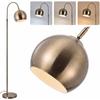Floor Lamp - NETTLIFE - Curved Lampshade - E27 Socket - Adjustable Height 160 Cm - Aged Bronze - Foot Switch